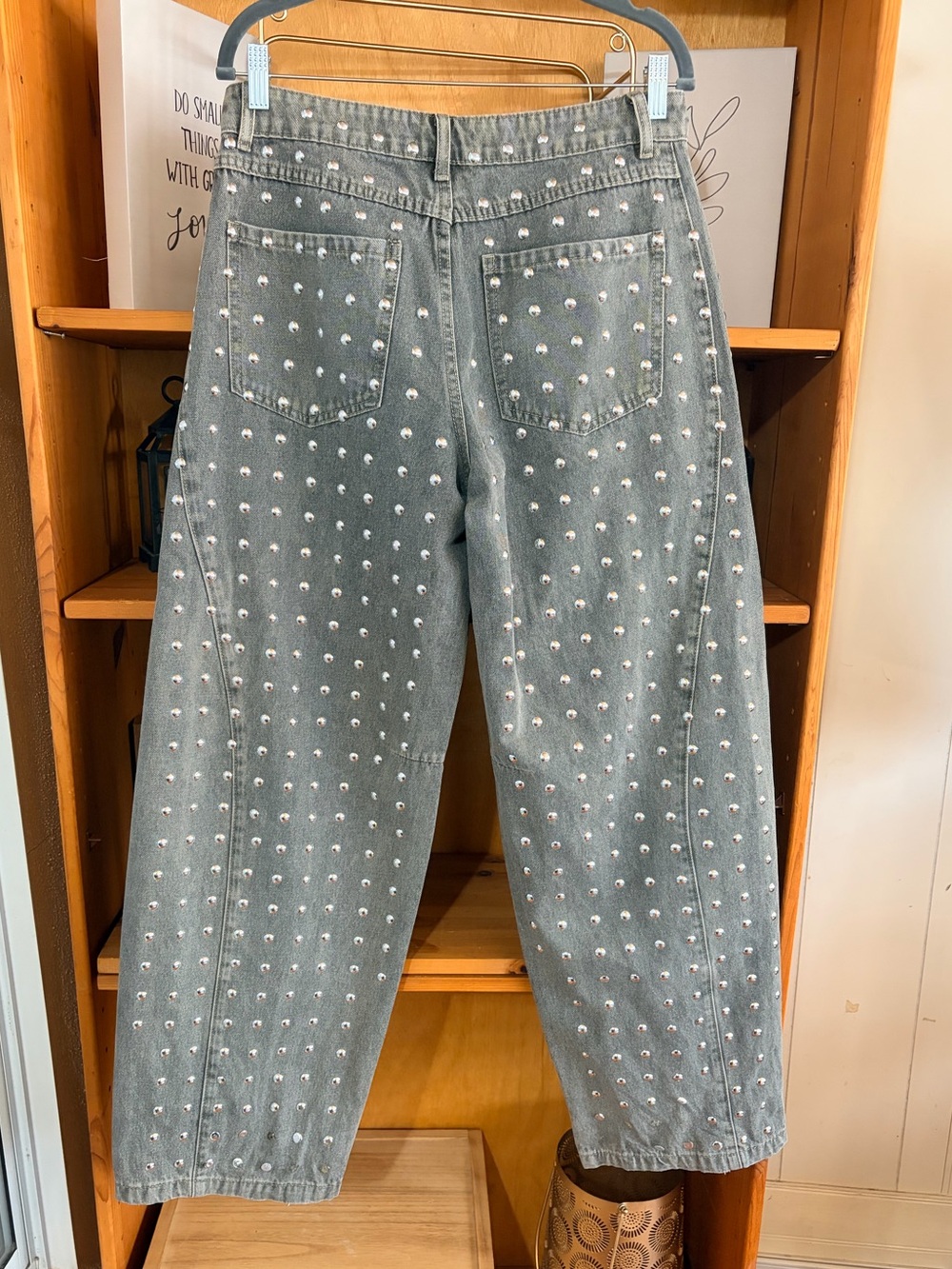 Anthro Style Boho Revival 🔥Studded Barrels Wide-Leg Women's Jeans -💥 - Picture 6 of 9